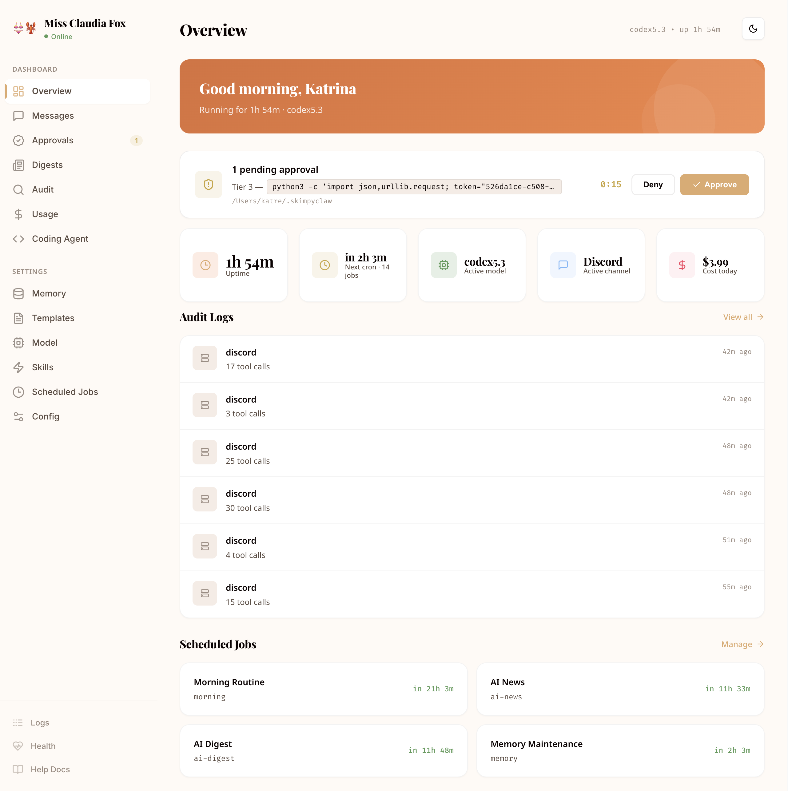 SkimpyClaw Web Dashboard