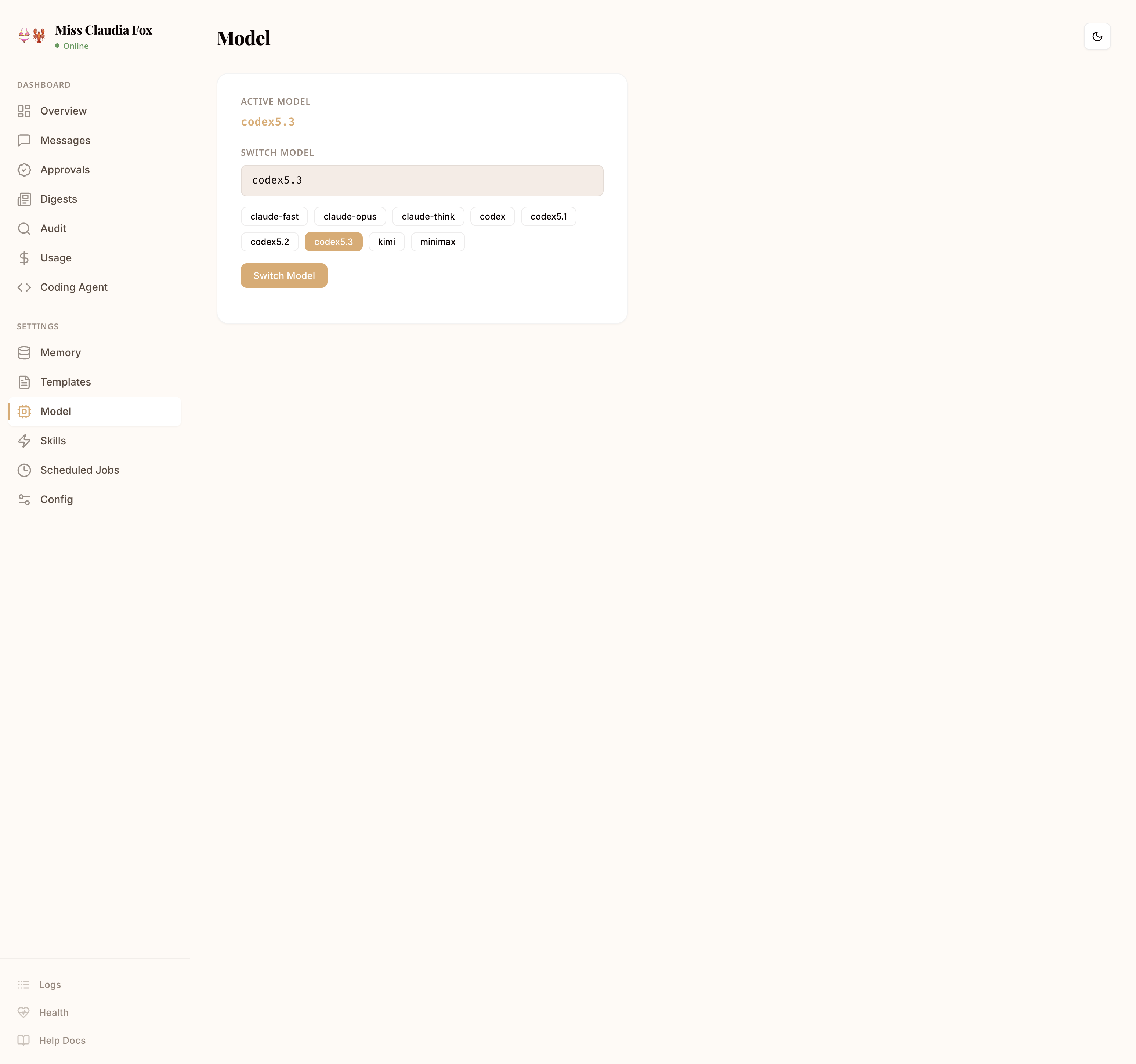 SkimpyClaw model configuration showing multi-provider setup and model aliases